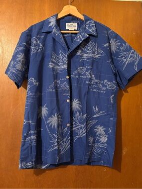 Vintage made in Hawaii button down map print